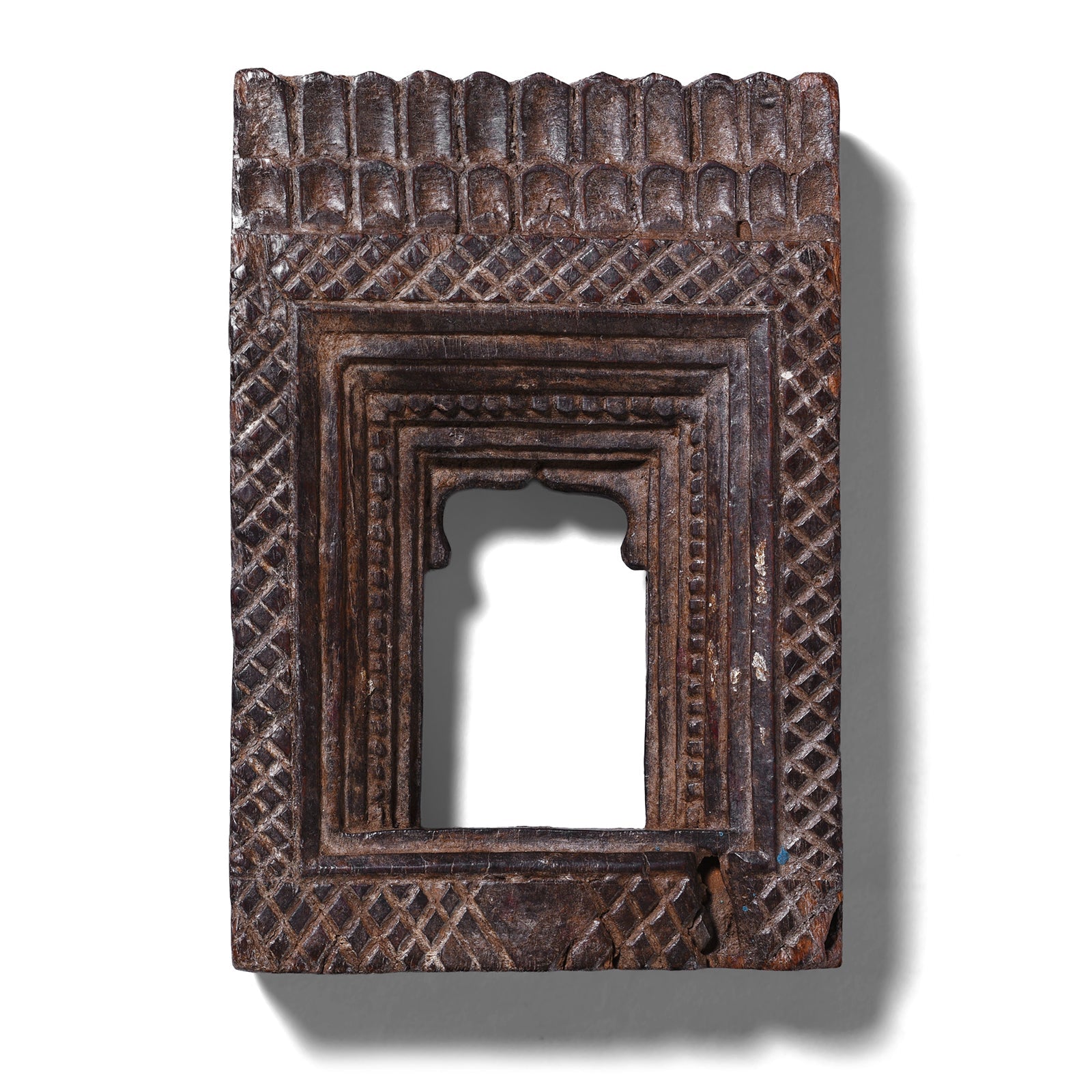 Carved Teak Votive Panel From Andrah Pradesh - 19th Century
