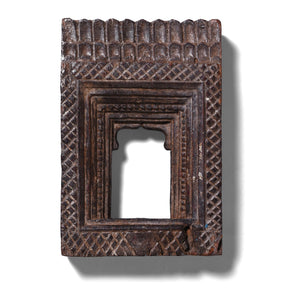 Carved Teak Votive Panel From Andrah Pradesh - 19th Century