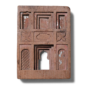 Carved Teak Votive Panel From Andhra Pradesh - Late 19th Century