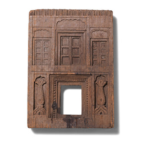 Carved Teak Votive Panel From Andhra Pradesh - Late 19th Century