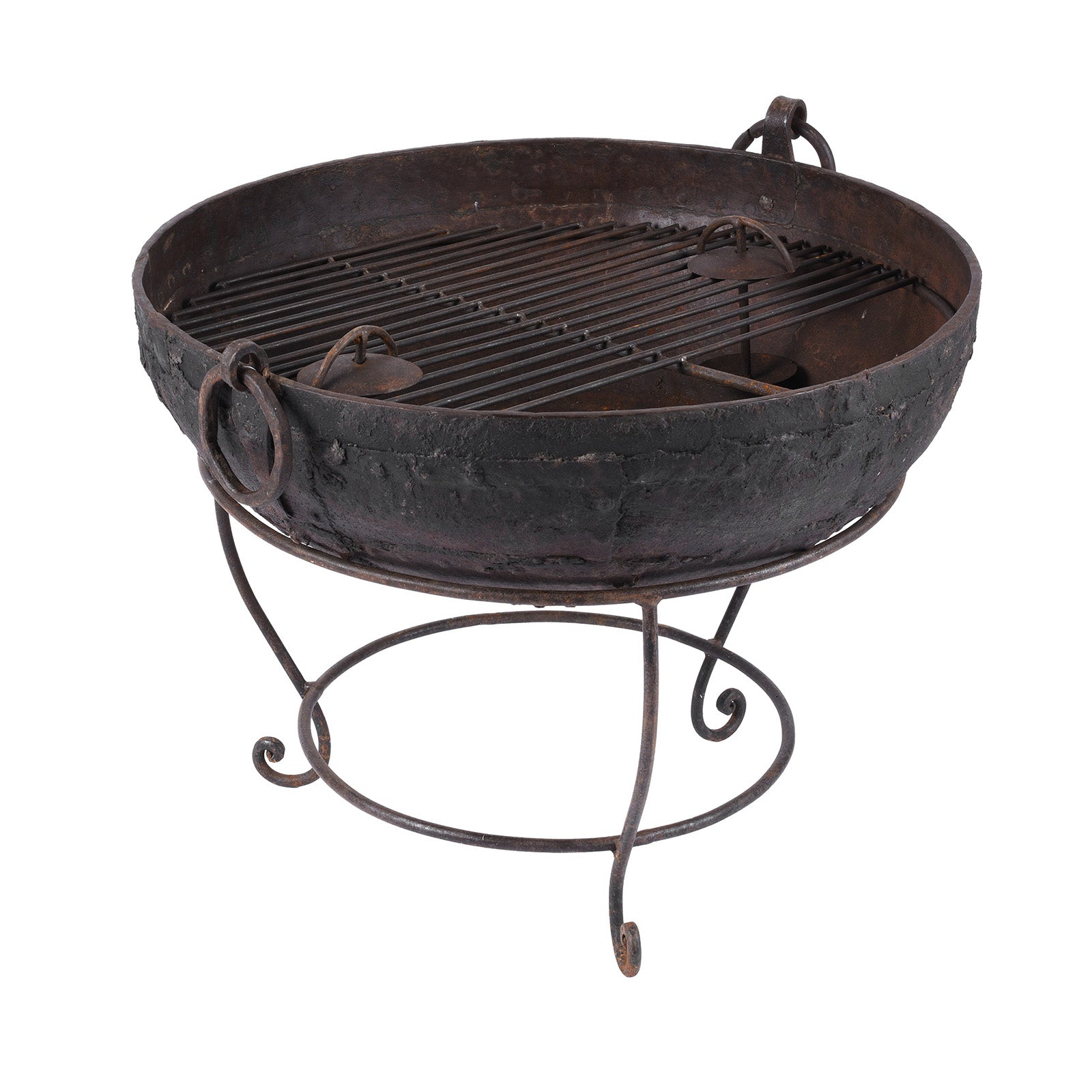 Old Kadai Fire Bowl On Stand - Ca 1920 - 70cm