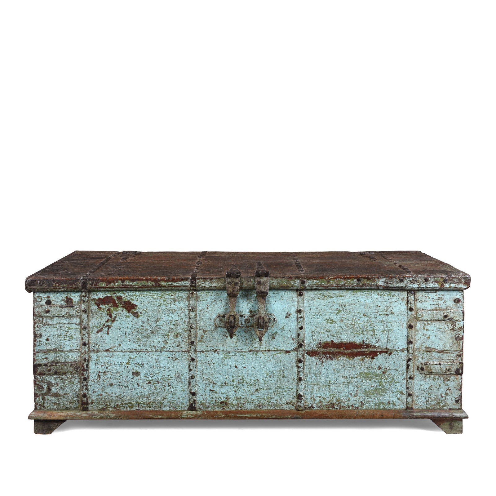 Painted Teak Coffee Table Chest - 19th Century