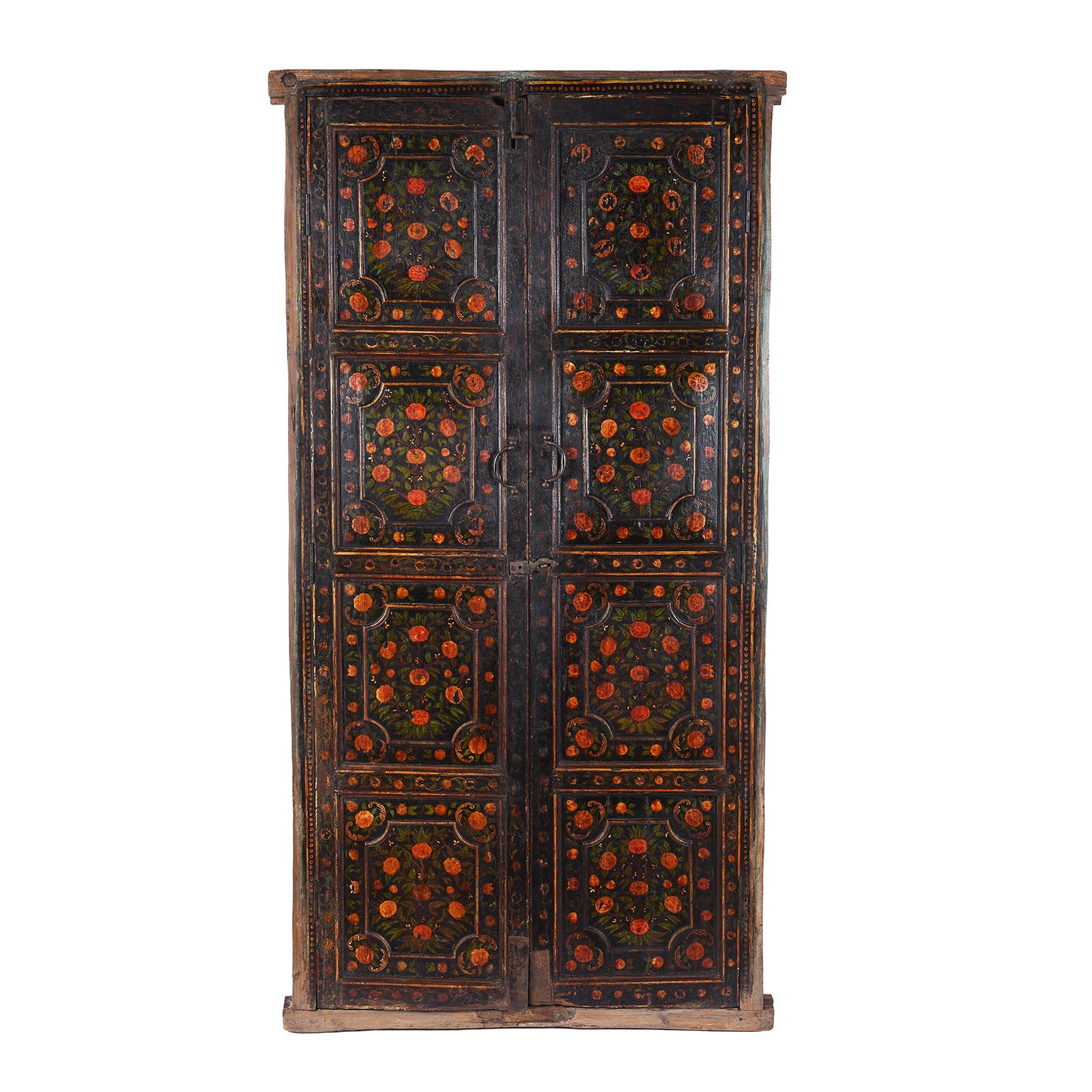 Qajar Style Polychrome Doors From Bikaner - Late 18th Century