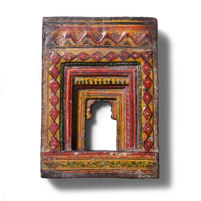 Painted Teak Votive Panel From Andhra Pradesh - 19th Century