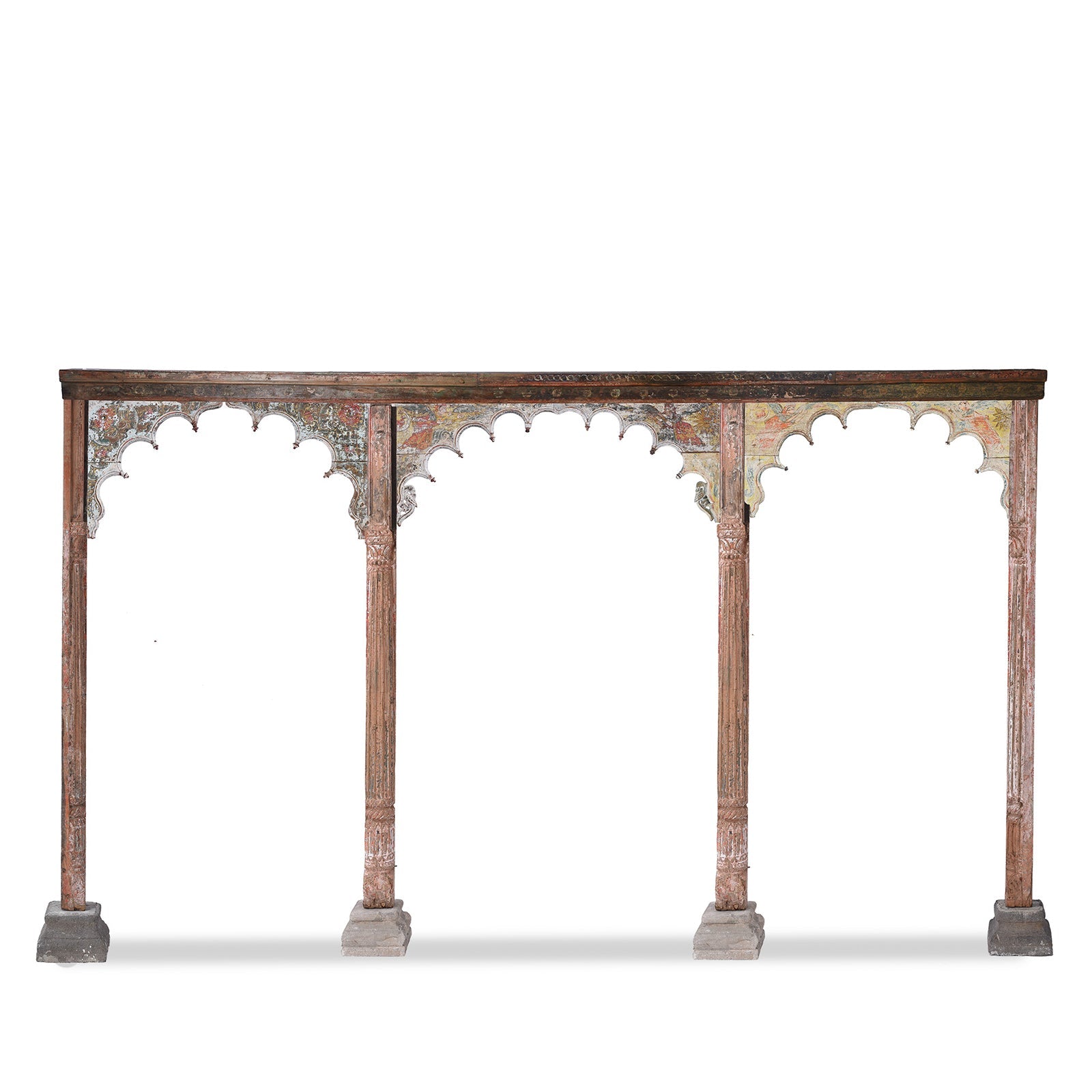 Painted Triple Arch From Gujarat - 19th Century