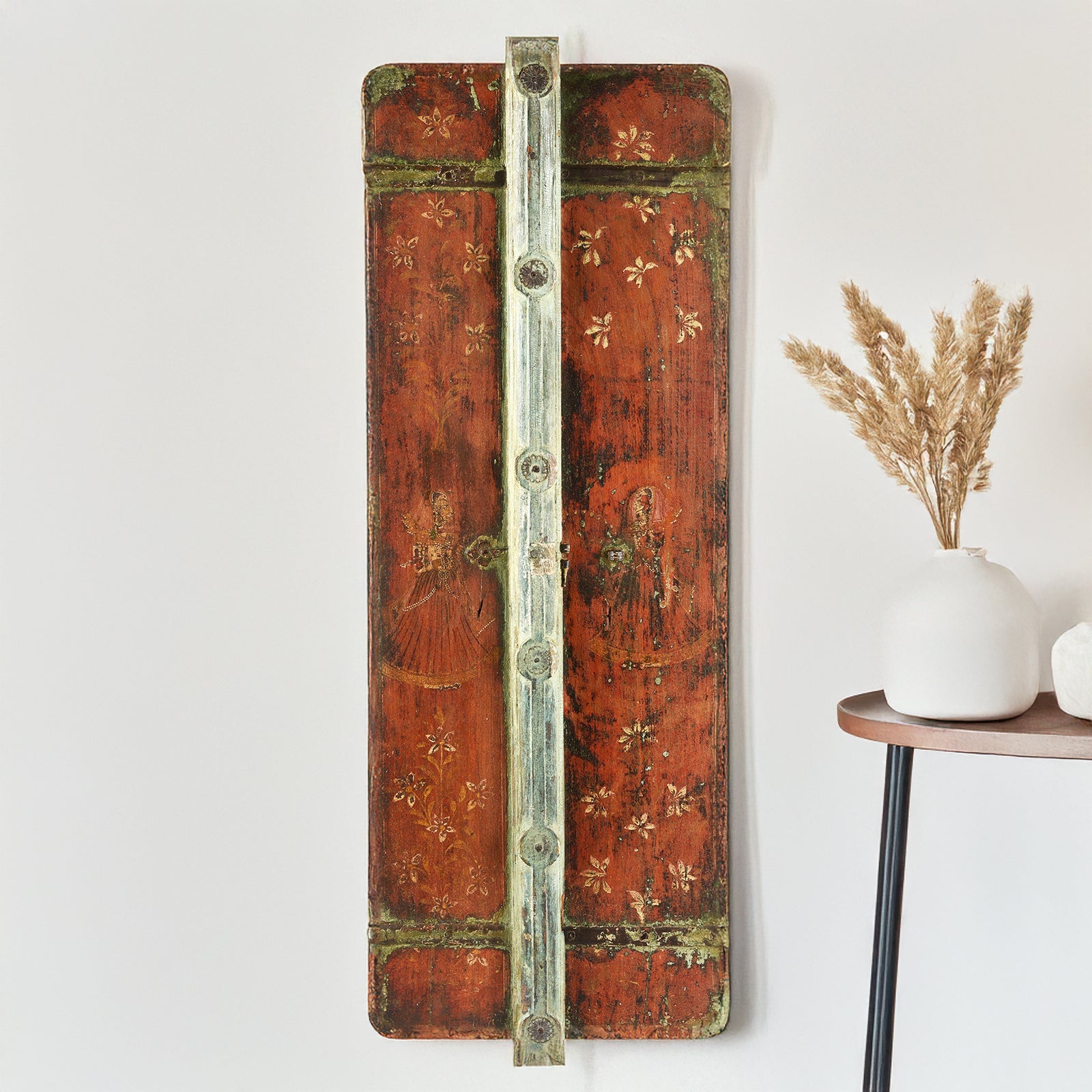 Painted Window Shutter From Rajasthan - 19th Century