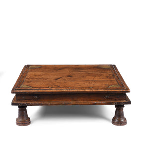 Square Bajot Low Table From Shekhawati - 19th Century