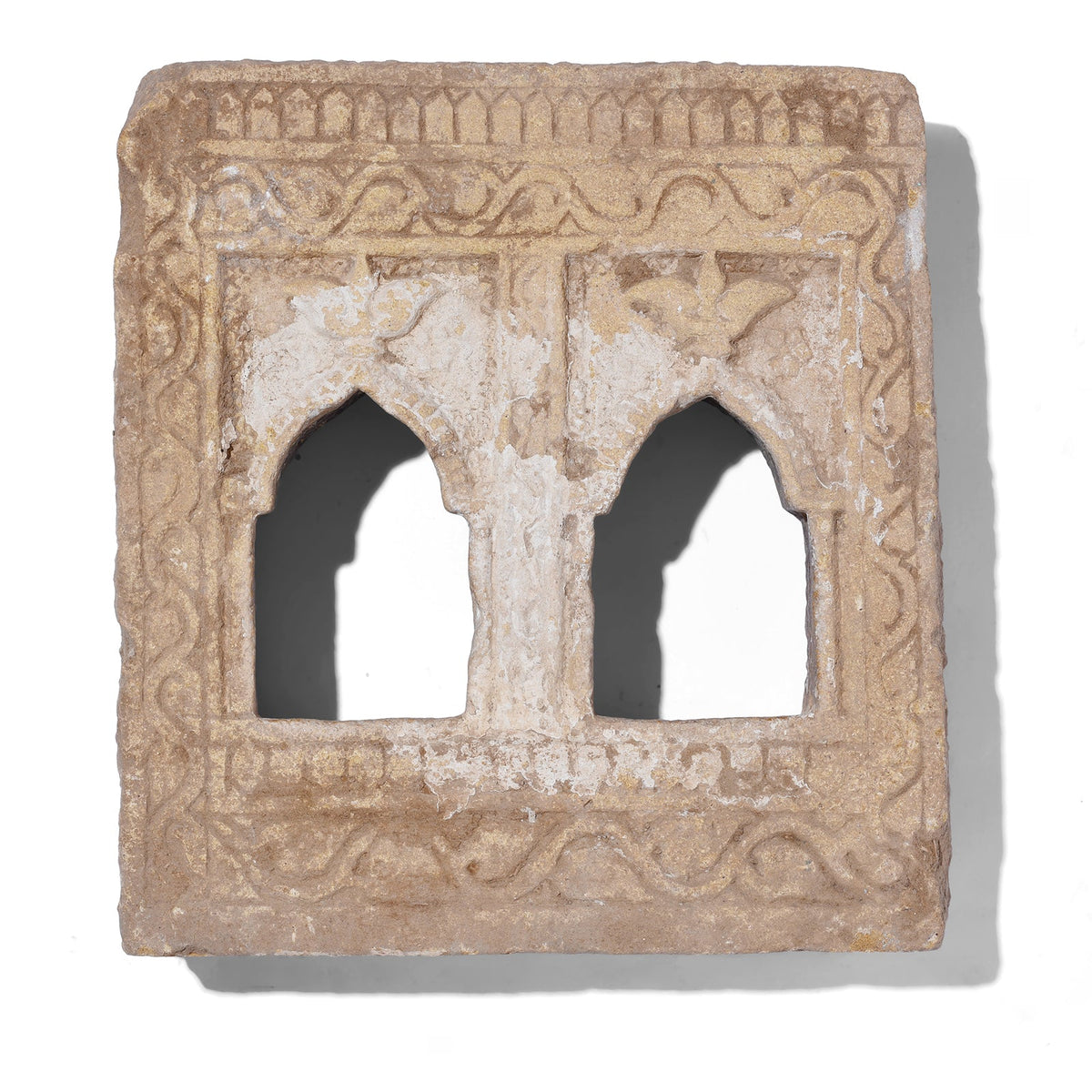 2 Way Stone Lamp Niche From Jaisalmer - 19th Century