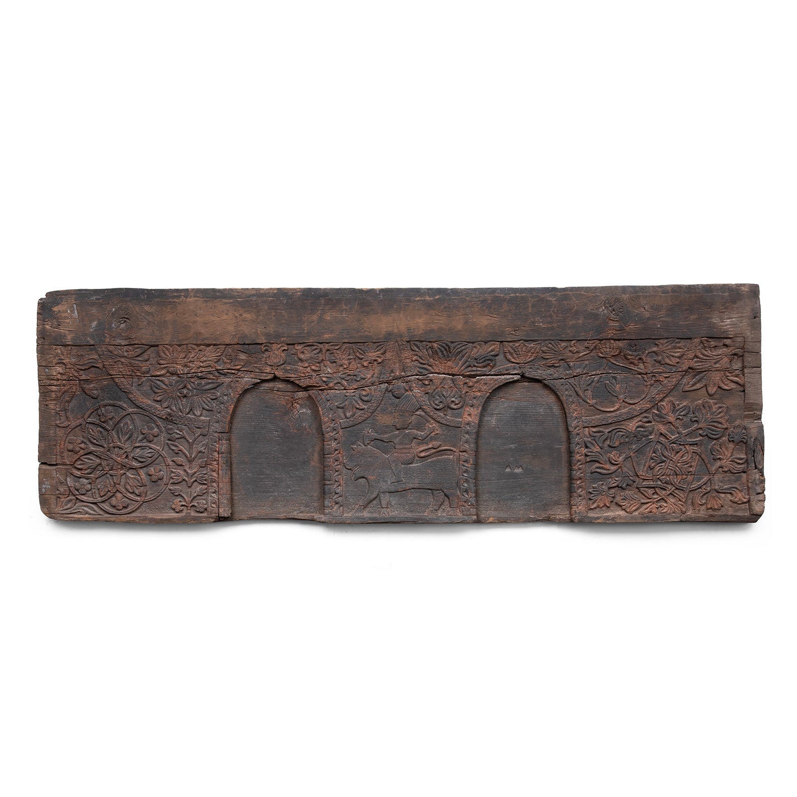Tribal Carved Panel From Kullu - 19th Century