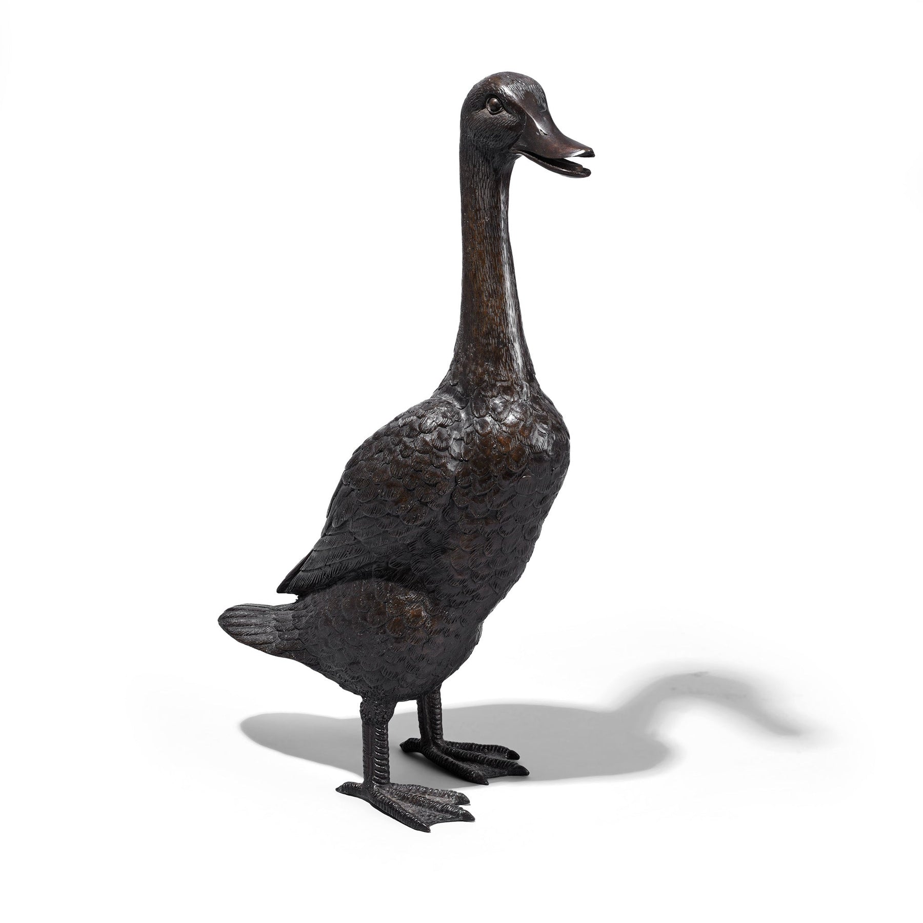 Japanese Bronze Duck Okimono - Meiji Era (Late 19thC)