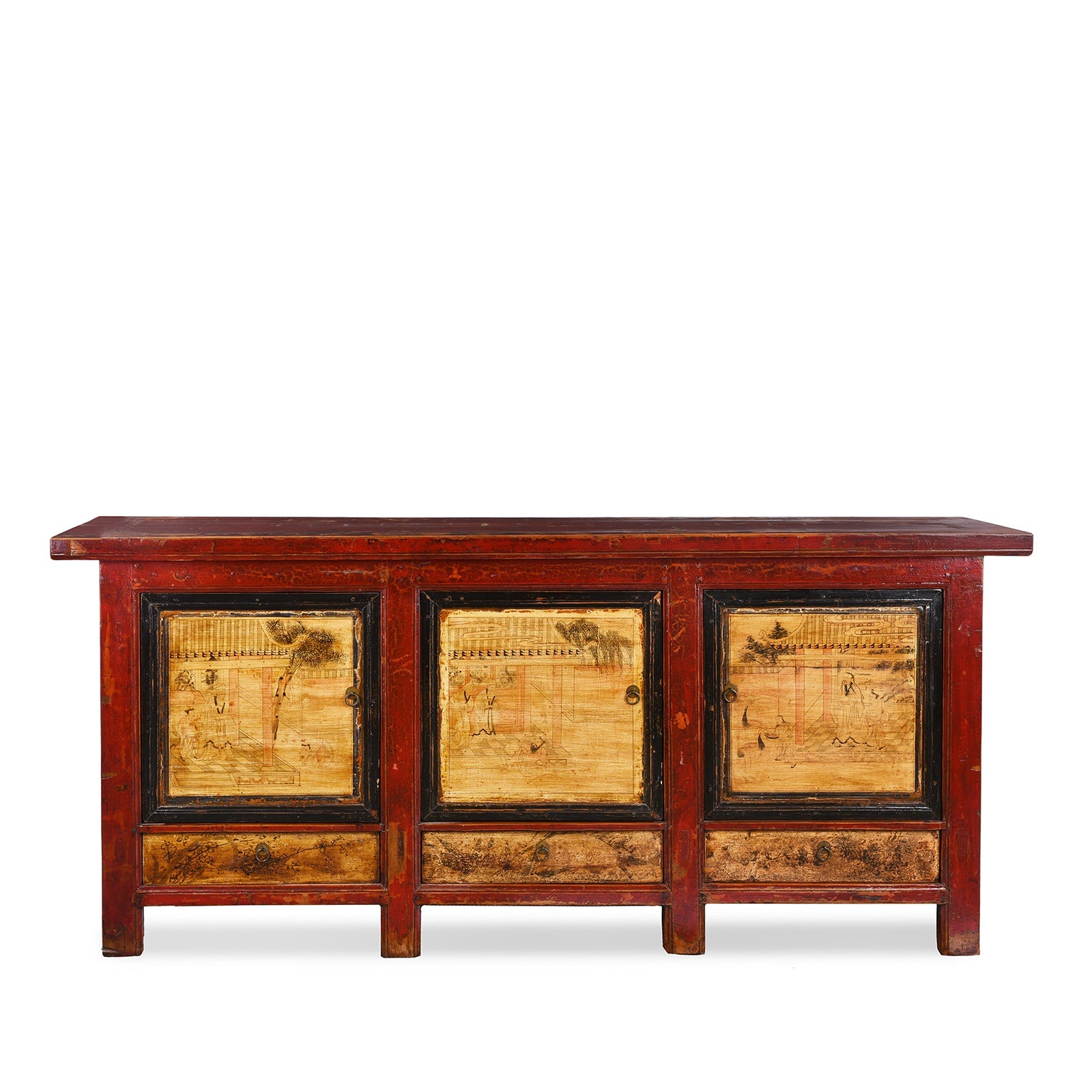 Painted Sideboard From Qinghai - 19th Century