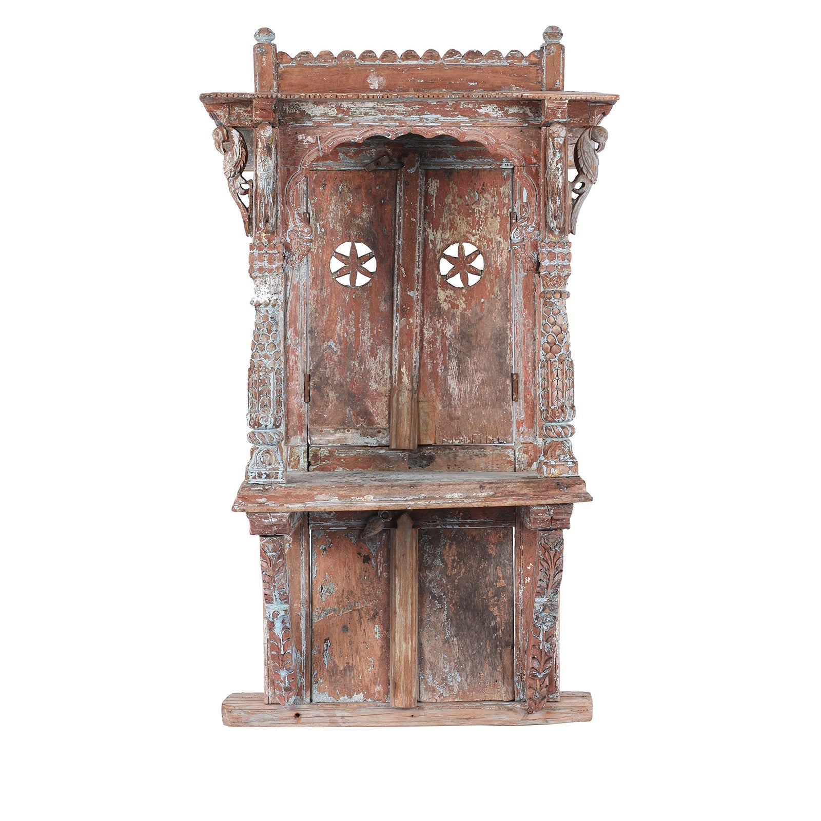 Painted Indian House Shrine From Gujarat - 19th Century