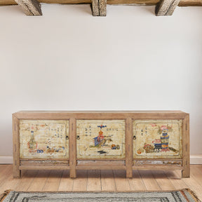 Pale Painted Sideboard From Shanxi - 19th Century