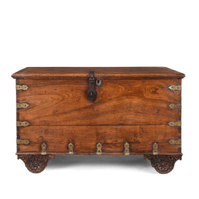 Brass Bound Teak Chest from Saurashtra - 19th Century