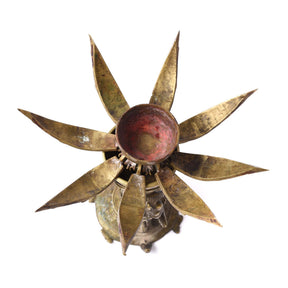 Brass Lotus Incense Burner from South India - 19thC