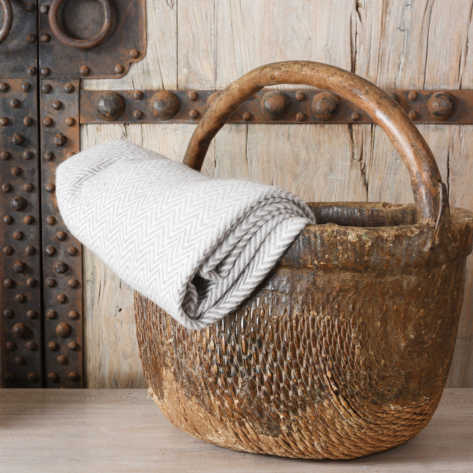 Vintage Woven Willow Farmers Basket - Ca 1940's