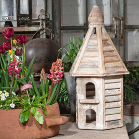 Painted Bird House Made From Reclaimed Wood