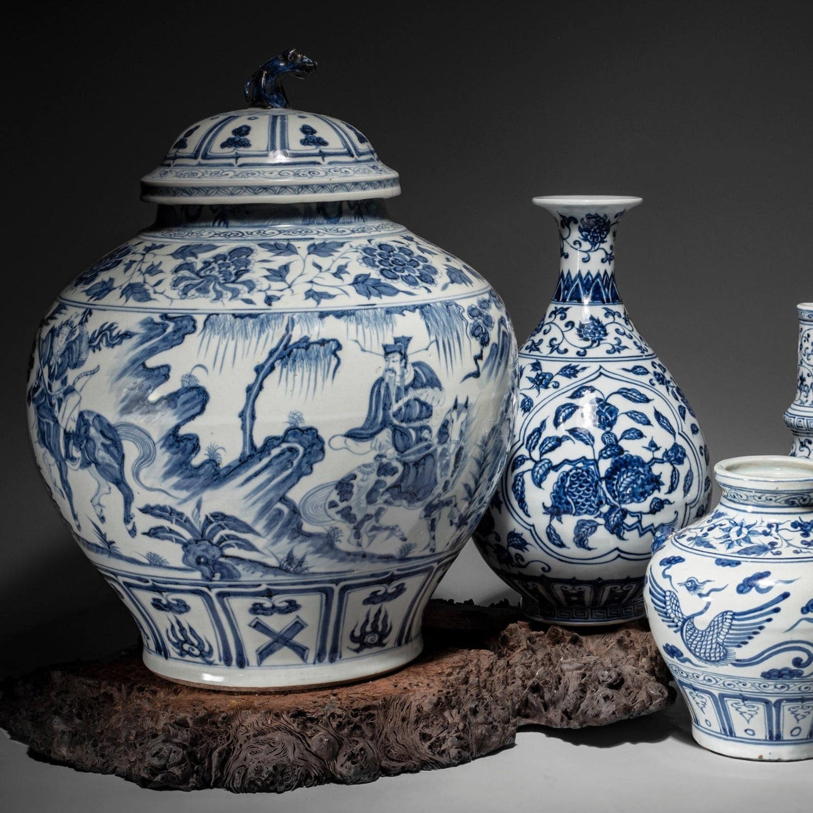 Blue & White Porcelain Baluster Jar - Story of Guiguzi