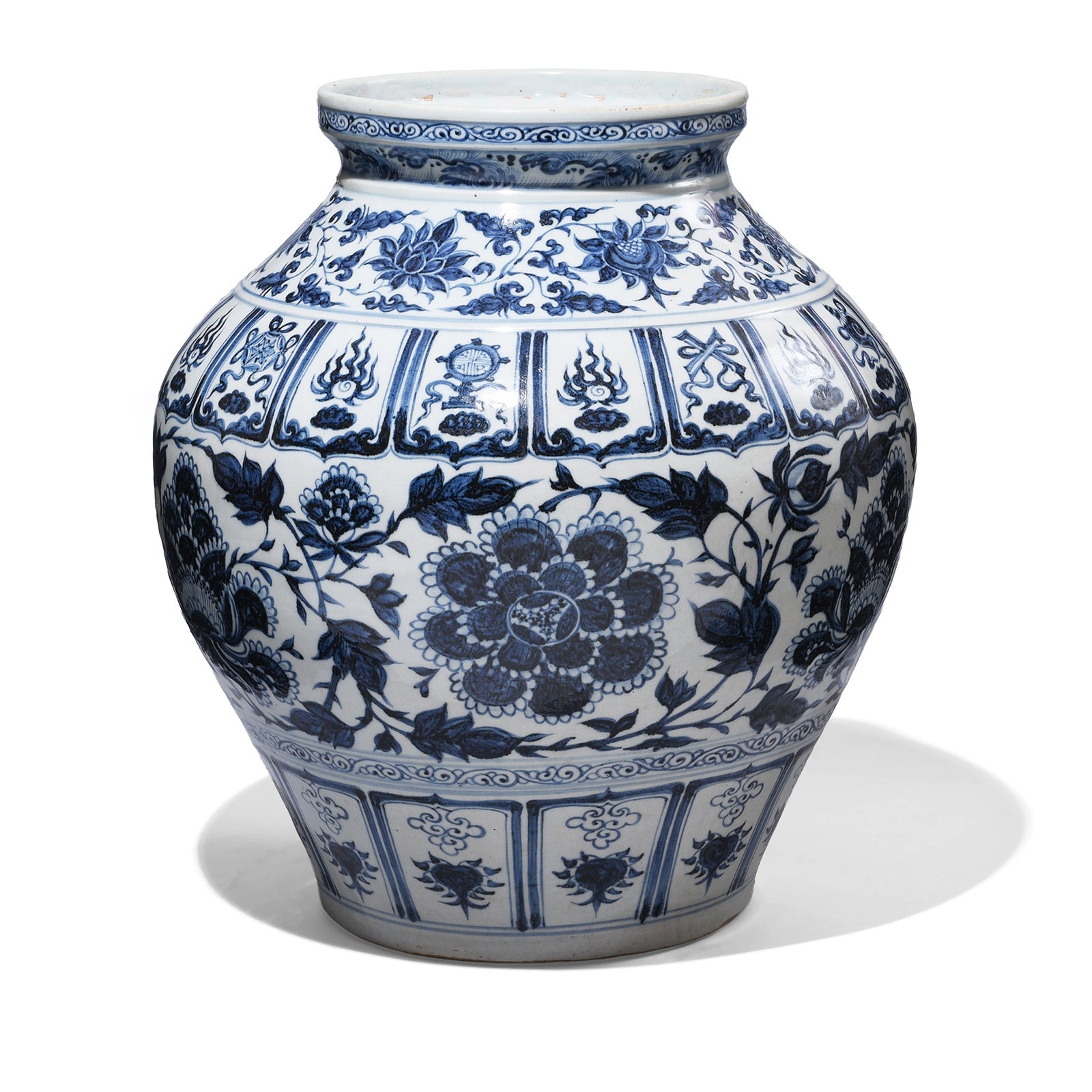 Blue & White Porcelain Jar - Auspicious Symbols