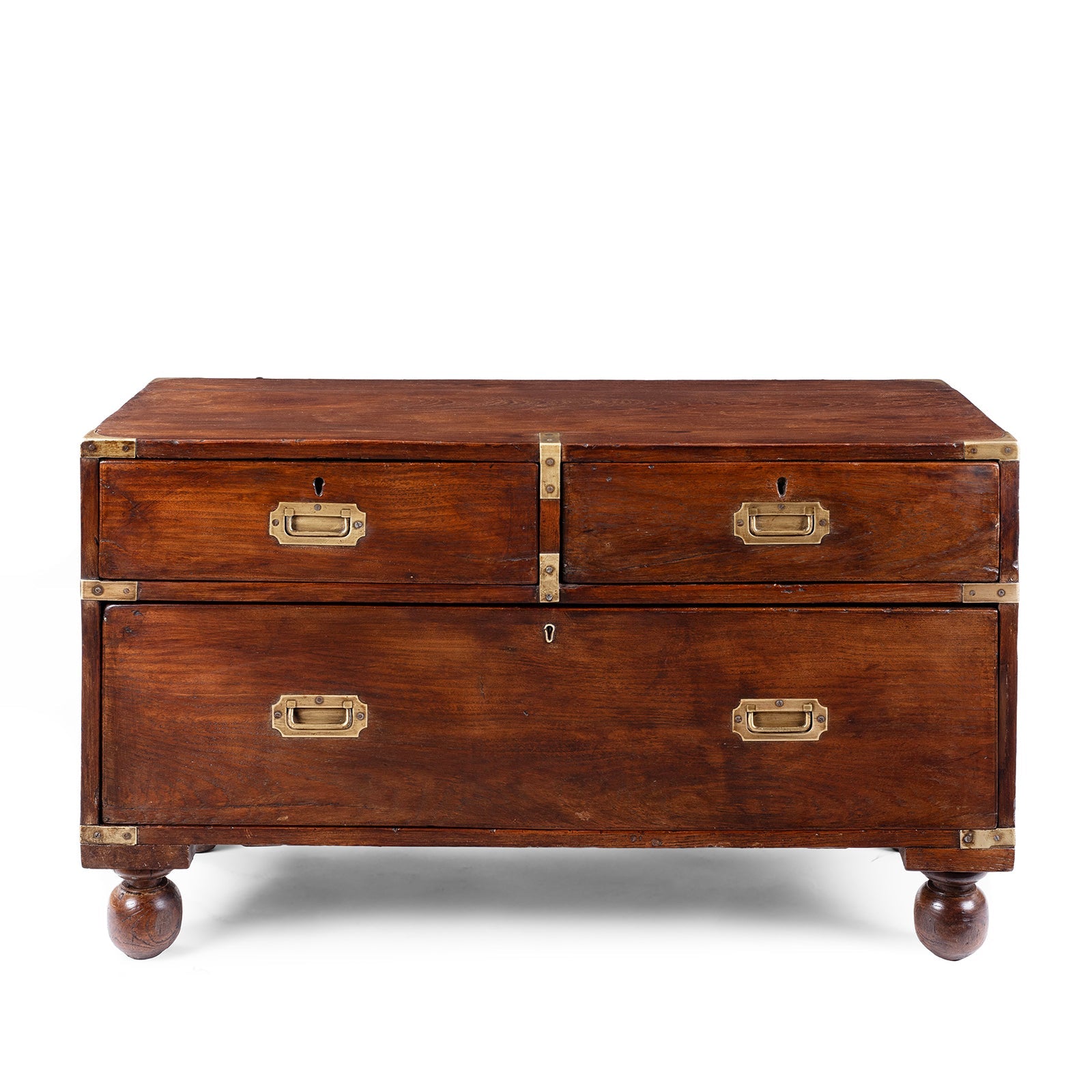 Anglo Indian Campaign Half Chest Of Drawers - 19th Century