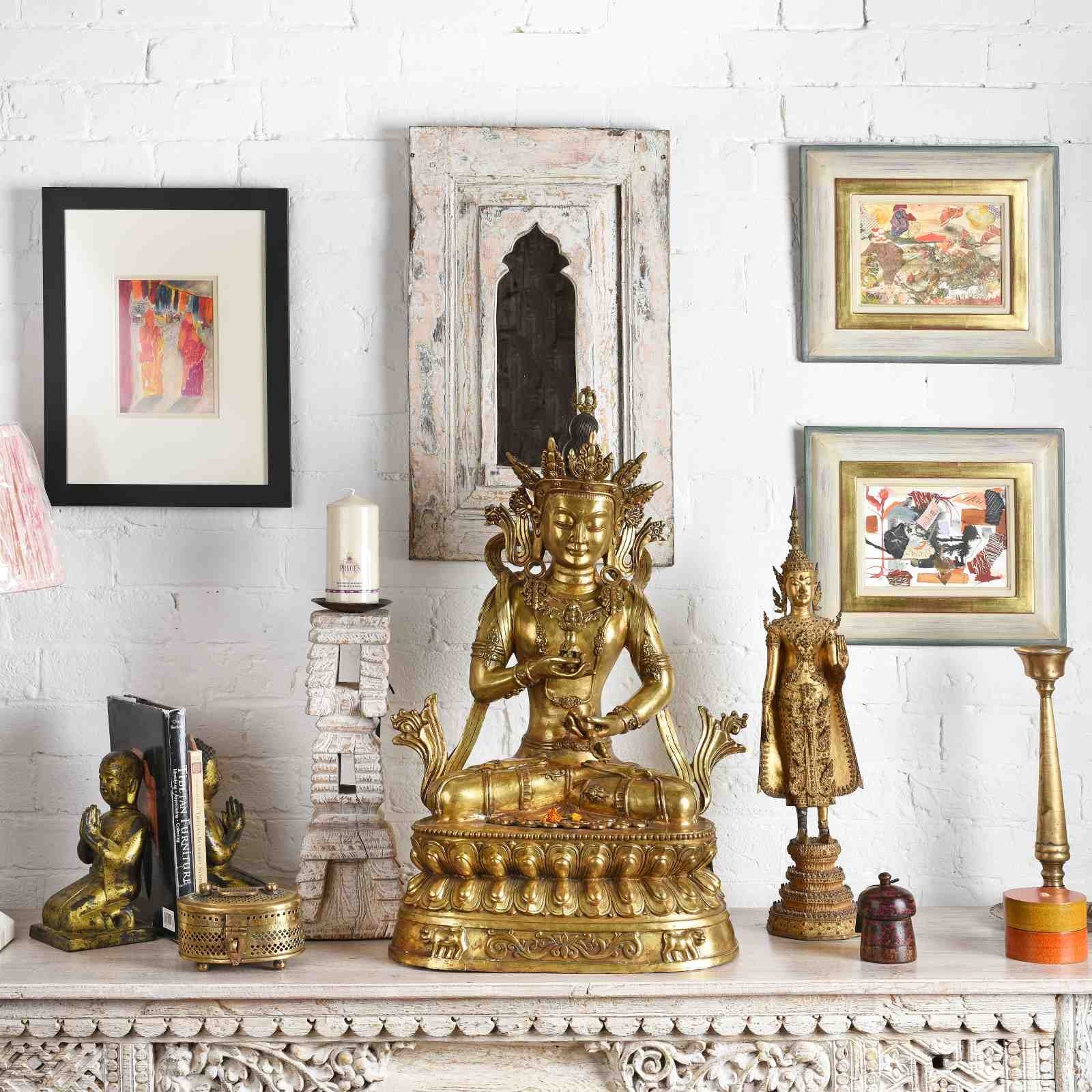 Kneeling Brass Buddha
