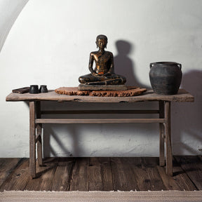 Lacquered Bronze Thai Sitting Buddha - Early 19th Century
