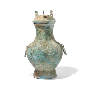 Reproduction Verdigris Bronze Vessel - Han Dynasty Style