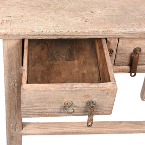Bleached Elm Wine Table From Henan - 19thC