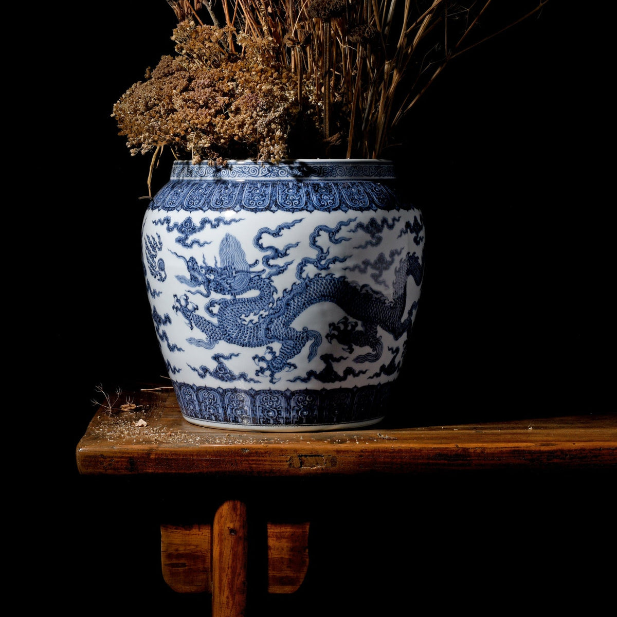 Blue & White Dragon Planter
