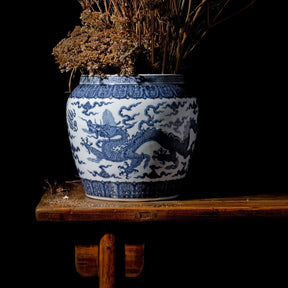 Blue & White Dragon Planter