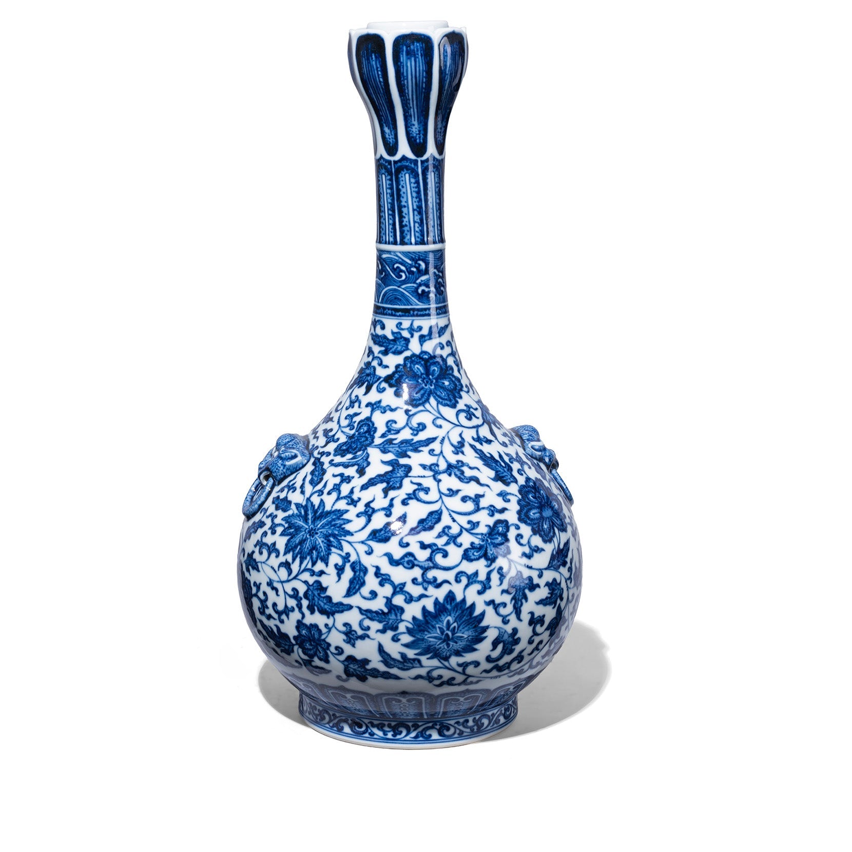 Blue & White Porcelain Lotus Mouth Vase