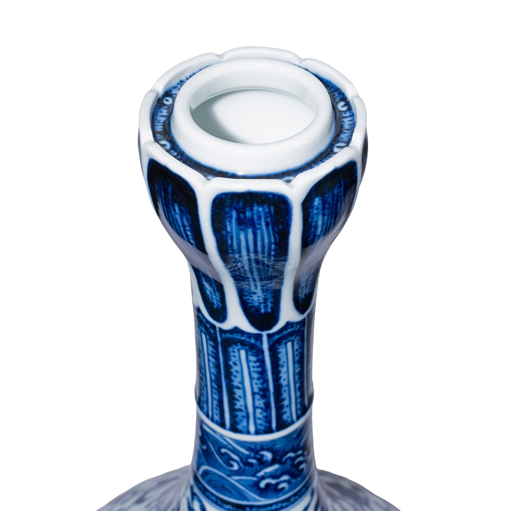 Blue & White Porcelain Lotus Mouth Vase