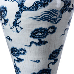 Blue & White Porcelain Meiping Vase - Dragon Design