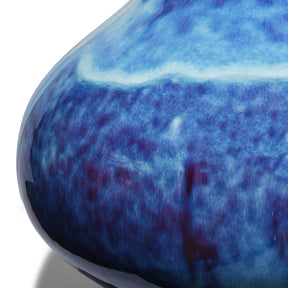 Large Blue Yaobian Elephant Ear Vase