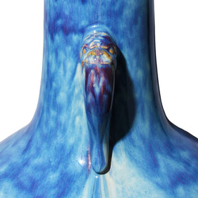 Large Blue Yaobian Elephant Ear Vase