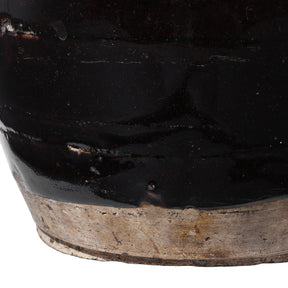 Black Glazed Wine Jar From Shanxi - 19th Century
