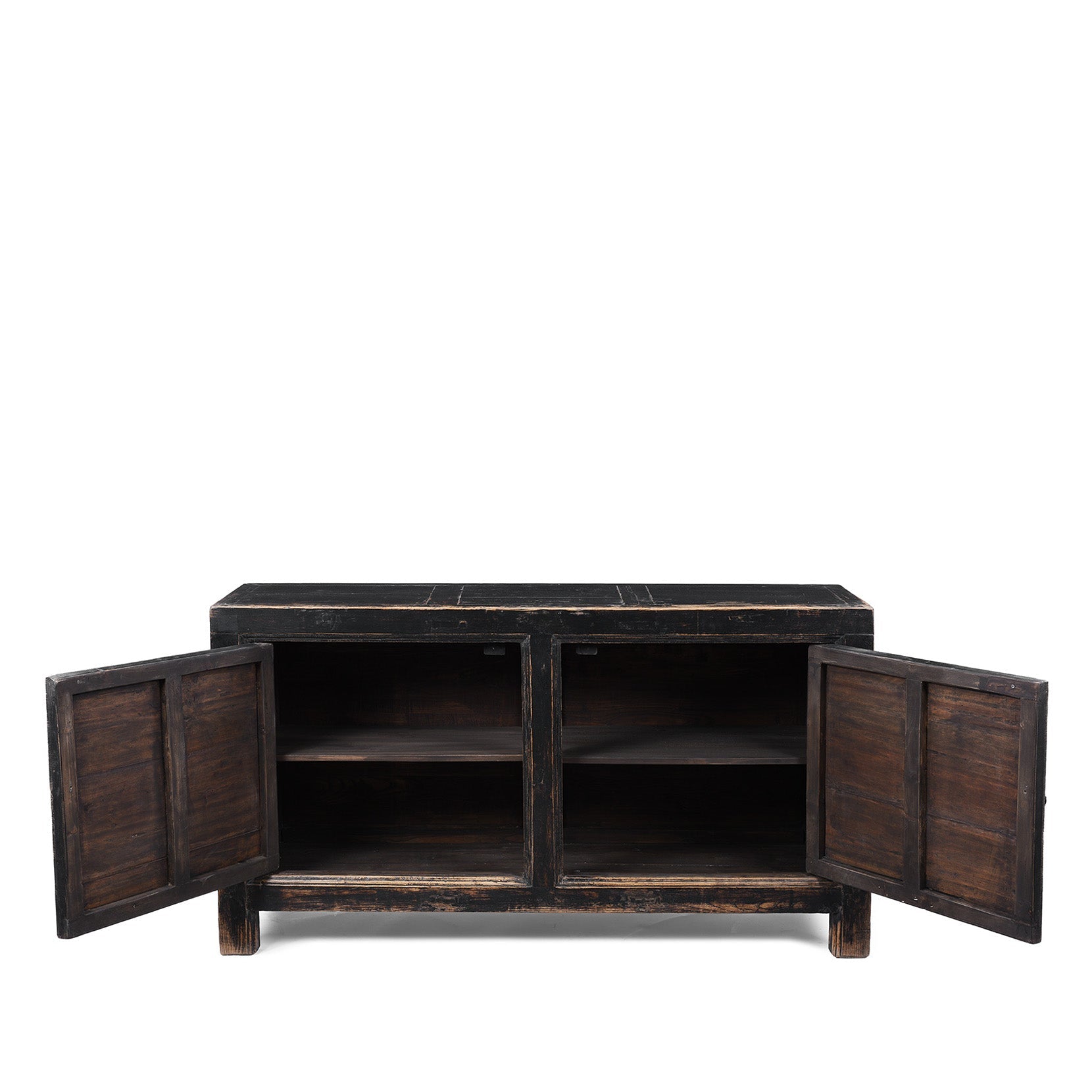 Black Lacquer Sideboard From Shanxi - 19th Century