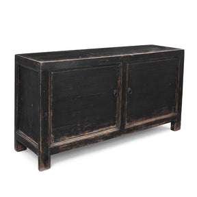 Black Lacquer Sideboard From Shanxi - 19th Century