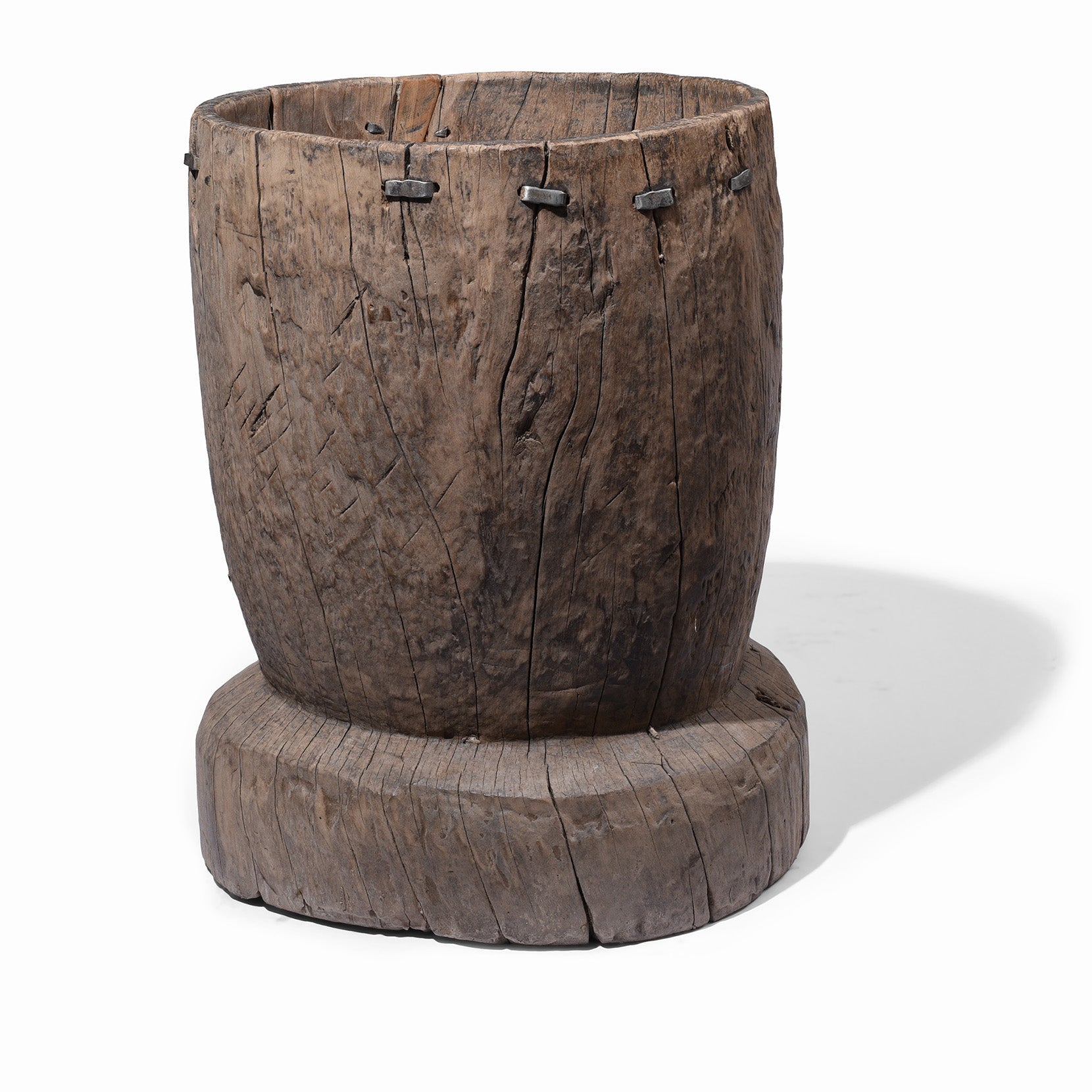 Old Neem Mortar From Himachal Pradesh - Ca 1900