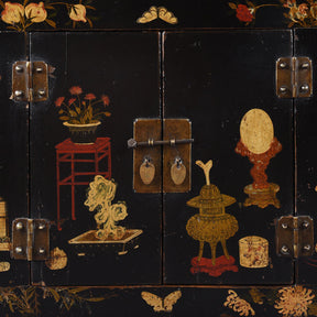 Black Lacquer Kang Cabinet From Shanxi - 19th Century