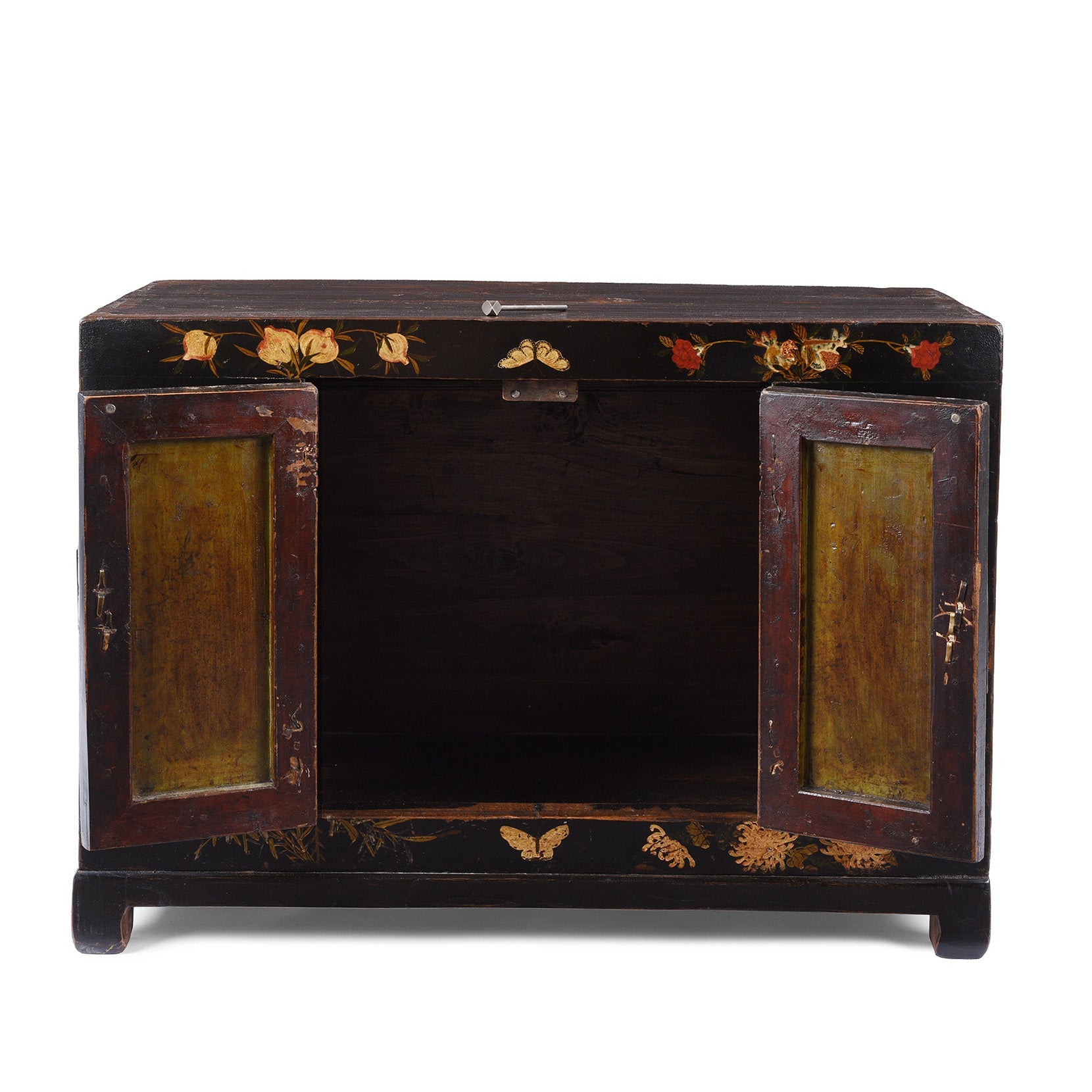 Black Lacquer Kang Cabinet From Shanxi - 19th Century