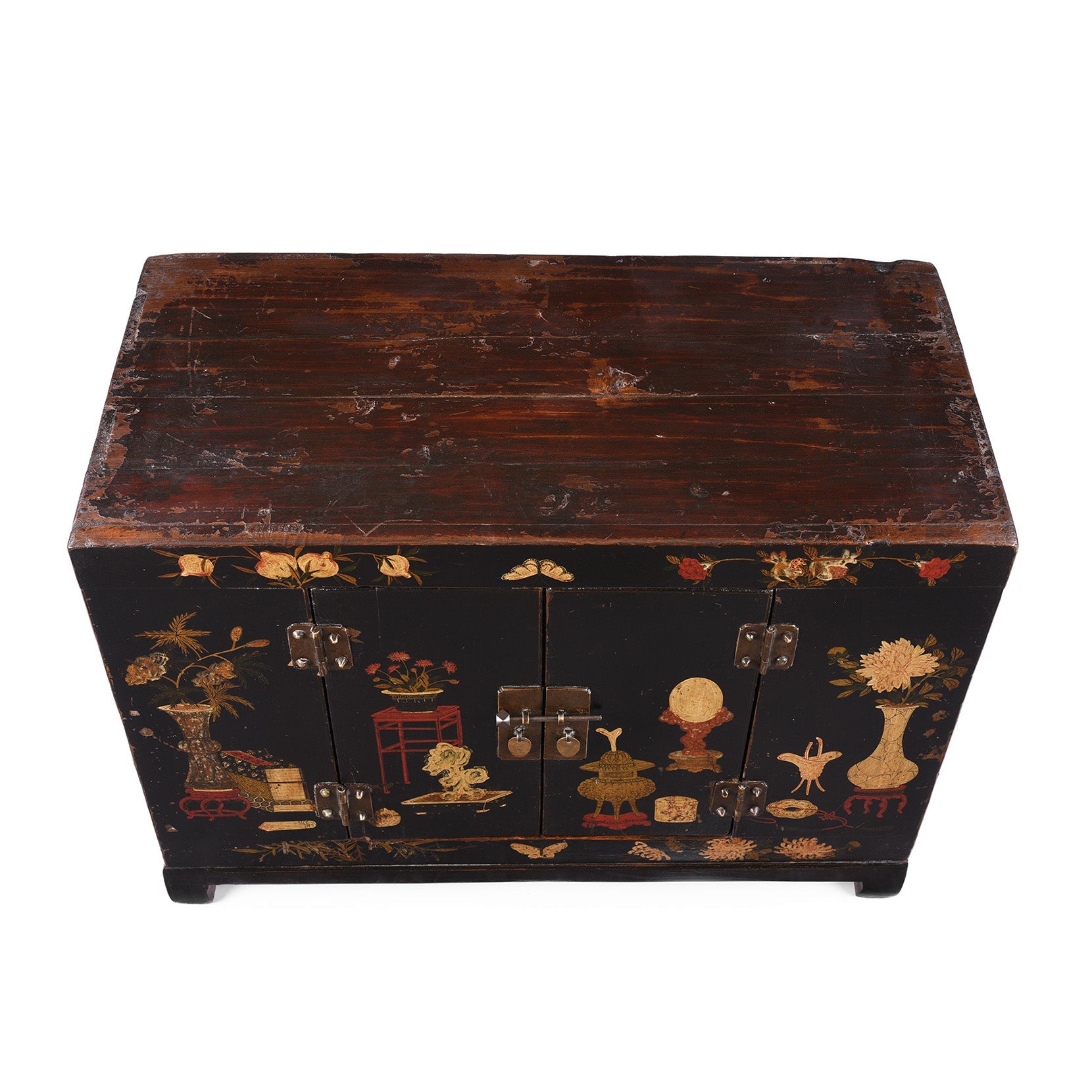 Black Lacquer Kang Cabinet From Shanxi - 19th Century