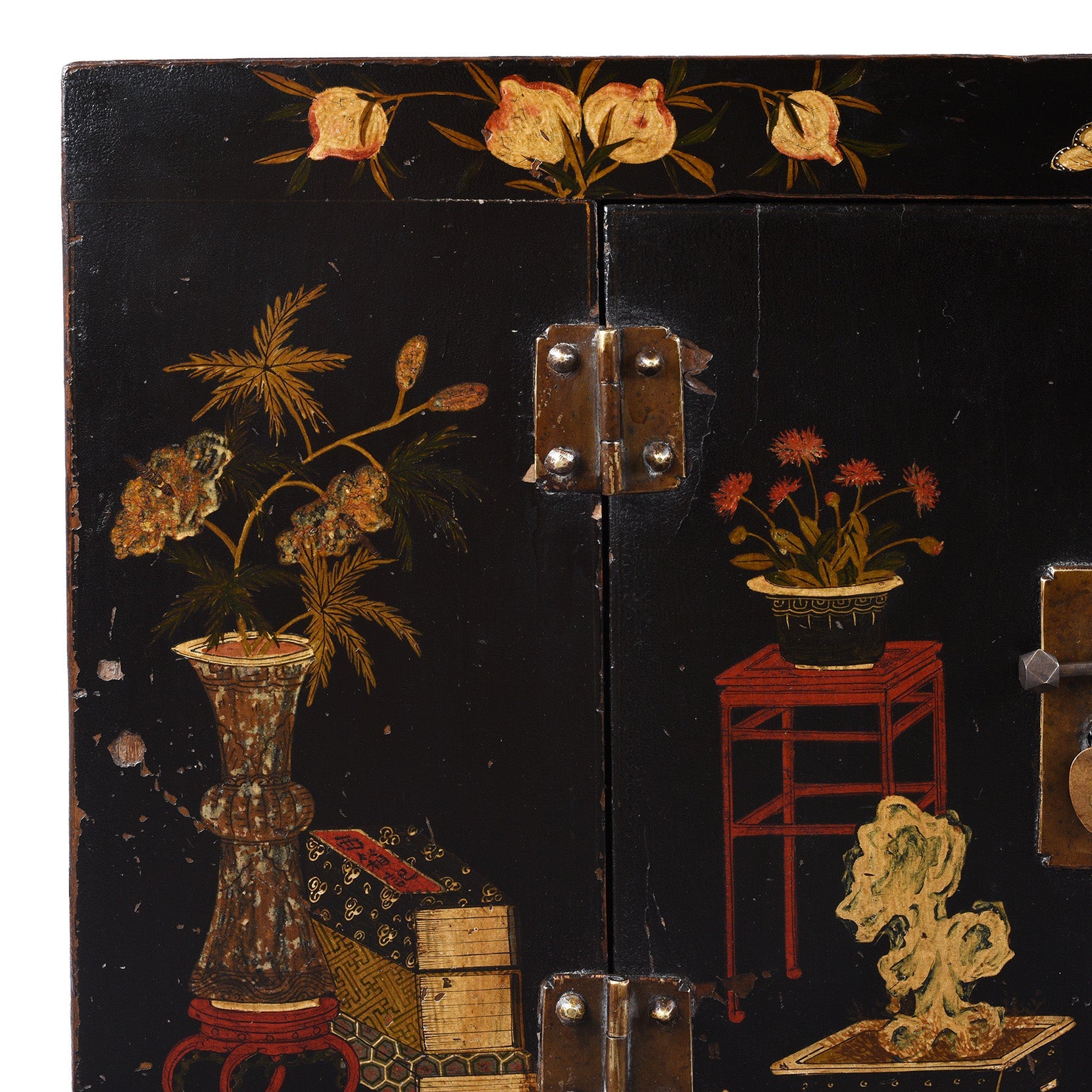 Black Lacquer Kang Cabinet From Shanxi - 19th Century