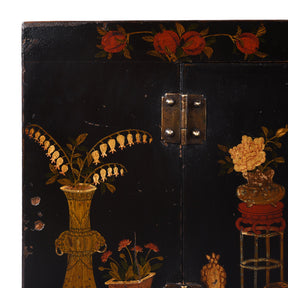 Black Lacquer Kang Cabinet From Shanxi - 19th Century
