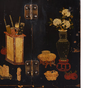 Black Lacquer Kang Cabinet From Shanxi - 19th Century