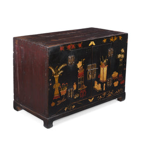 Black Lacquer Kang Cabinet From Shanxi - 19th Century