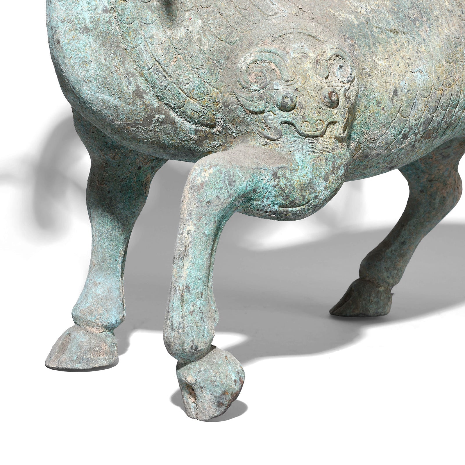 Verdigris Bronze Han Dynasty Style Ram
