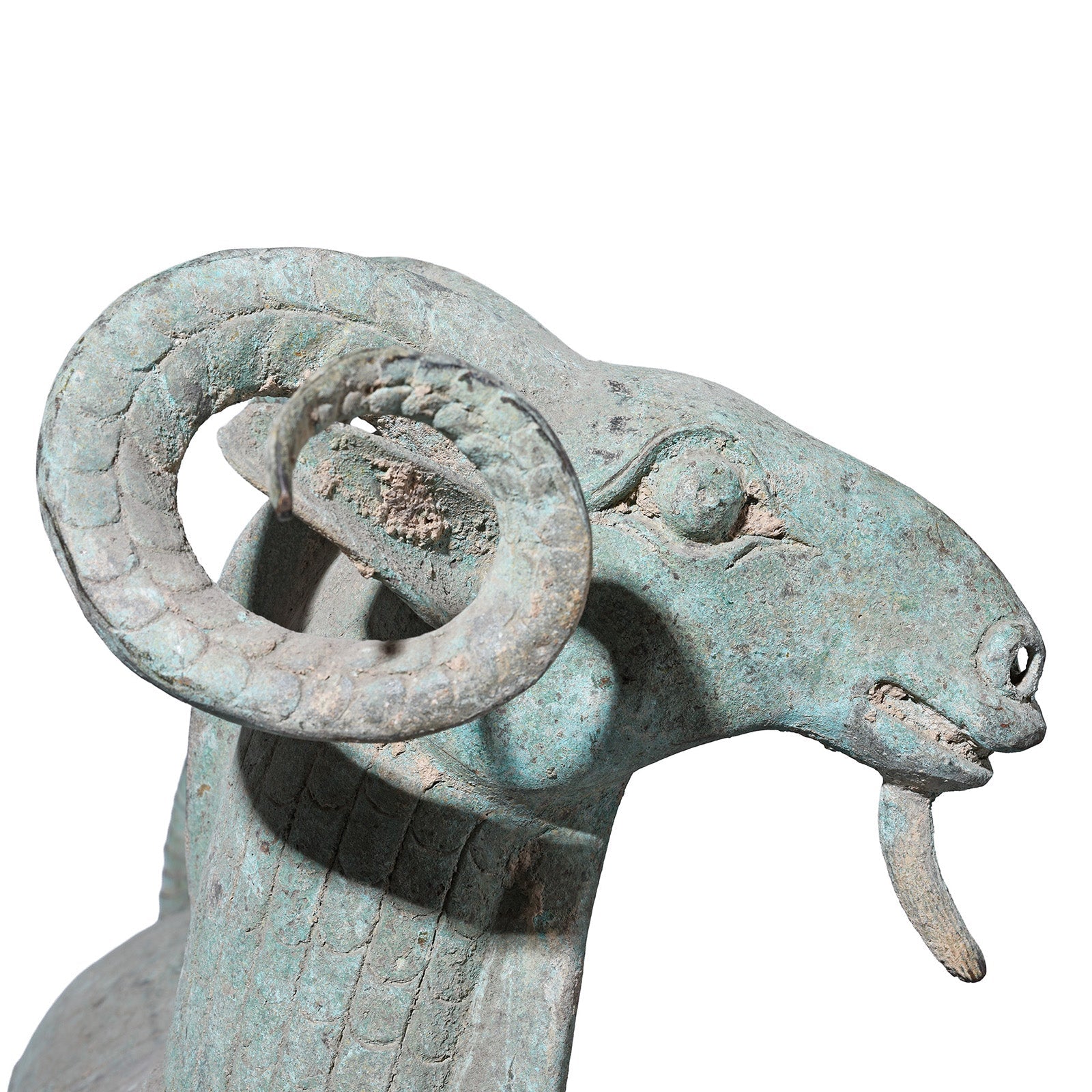 Verdigris Bronze Han Dynasty Style Ram