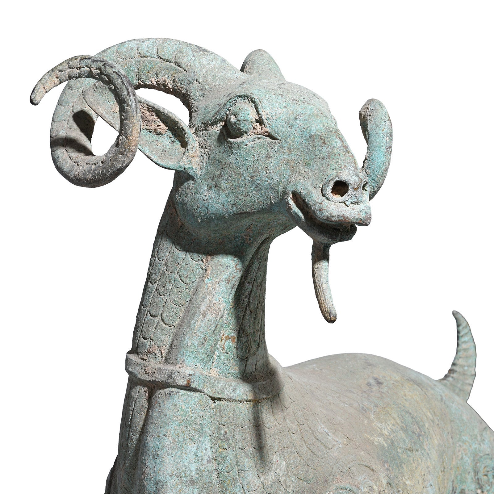 Verdigris Bronze Han Dynasty Style Ram
