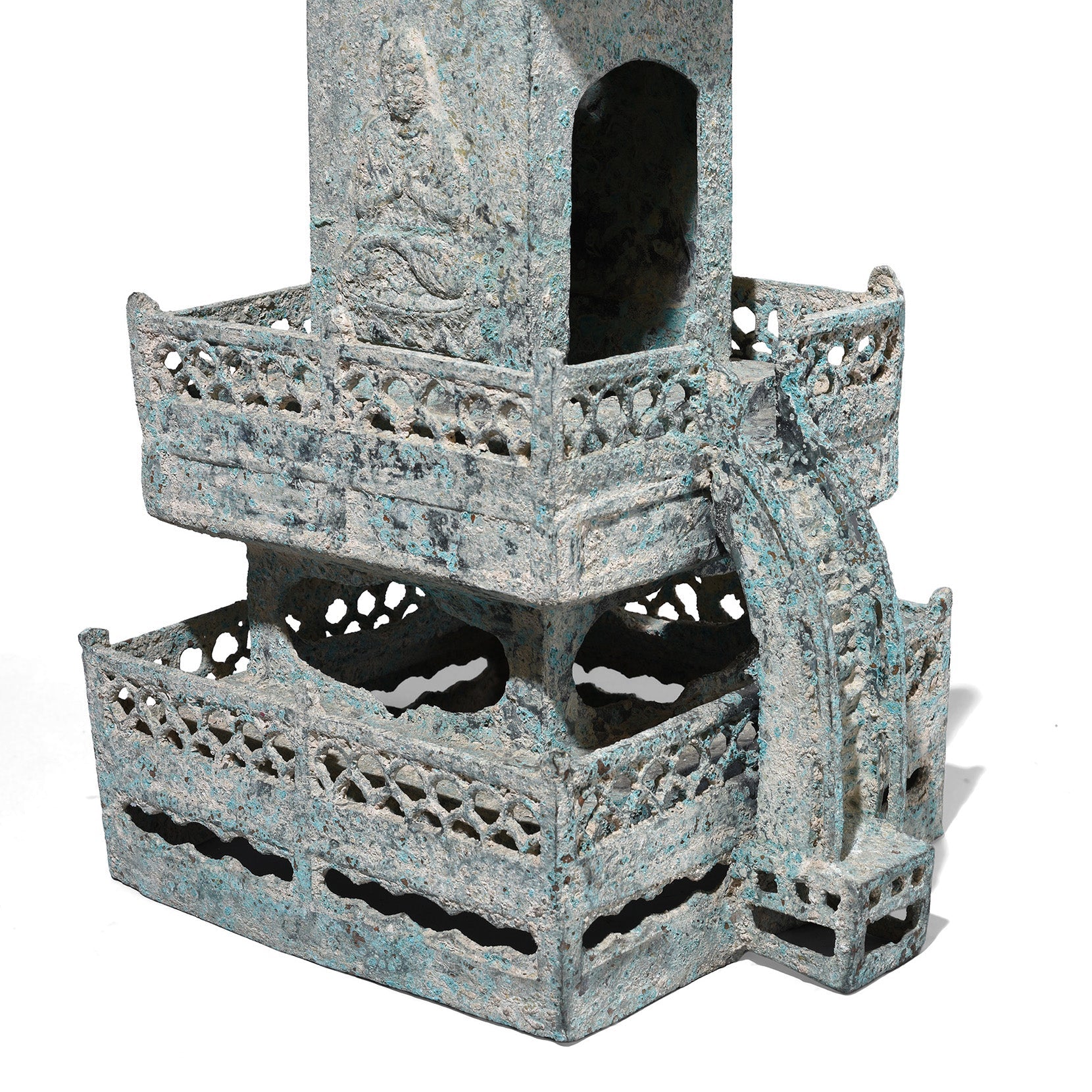 Verdigris Bronze Han Dynasty Style Pagoda